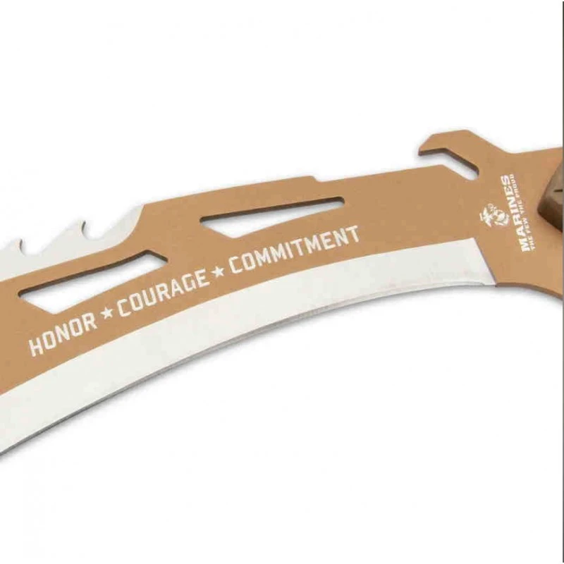 Machette USMC Desert Ops Sawback Kukri Lame Acier Inox Manche ABS Etui Nylon UC3506 – Image 2