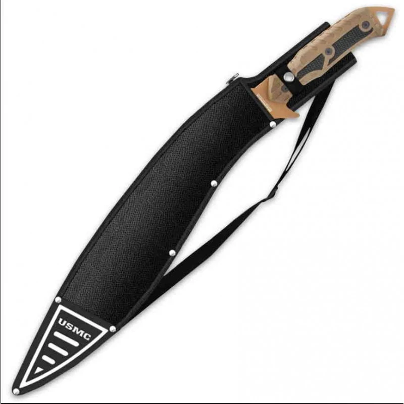 Machette USMC Desert Ops Sawback Kukri Lame Acier Inox Manche ABS Etui Nylon UC3506 – Image 4