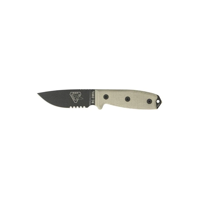 RC3MILS Couteau Esee Model 3MIL Lame Acier Carbone 1095 Manche Micarta Etui Kydex Molle Made USA