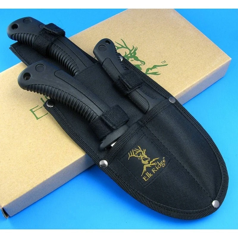 Set De 3 Couteaux Elk Ridge Three Piece Outdoor Knife Set Acier 440 Chirurgical ER261 – Image 3