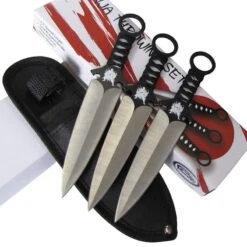 Set De 6 Couteaux De Lancer Ninja Throwing Set Manche Corde Lame Acier Inox Etui Nylon CN211547X2