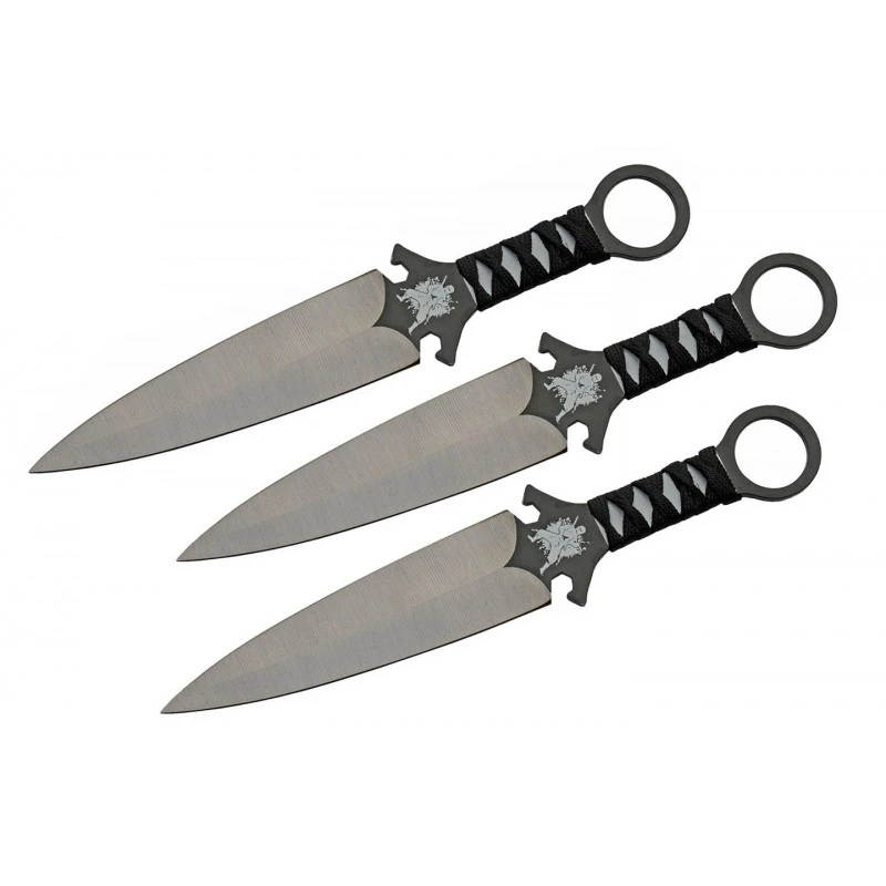 Set De 6 Couteaux De Lancer Ninja Throwing Set Manche Corde Lame Acier Inox Etui Nylon CN211547X2 – Image 5