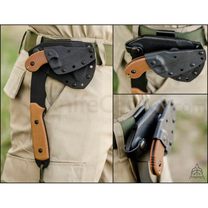 Set Tops Wolf Pax 2 Combo Tomahawk + Couteau Acier Carbone 1095 Etui Kydex Made In USA TPWPAX02 – Image 2