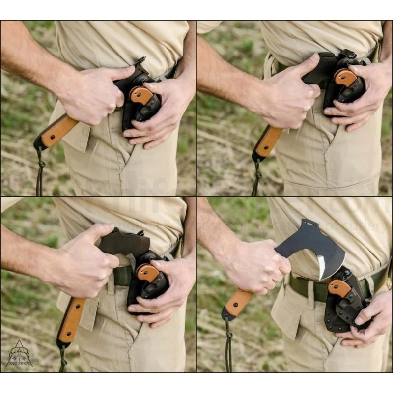 Set Tops Wolf Pax 2 Combo Tomahawk + Couteau Acier Carbone 1095 Etui Kydex Made In USA TPWPAX02 – Image 3