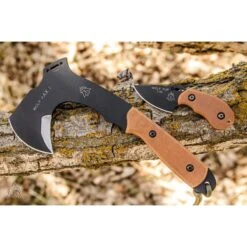 Set Tops Wolf Pax 2 Combo Tomahawk + Couteau Acier Carbone 1095 Etui Kydex Made In USA TPWPAX02