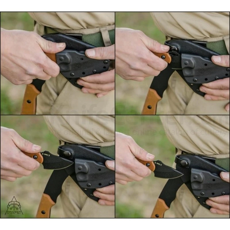 Set Tops Wolf Pax 2 Combo Tomahawk + Couteau Acier Carbone 1095 Etui Kydex Made In USA TPWPAX02 – Image 4