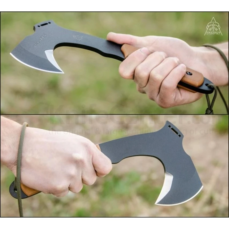 Set Tops Wolf Pax 2 Combo Tomahawk + Couteau Acier Carbone 1095 Etui Kydex Made In USA TPWPAX02 – Image 5