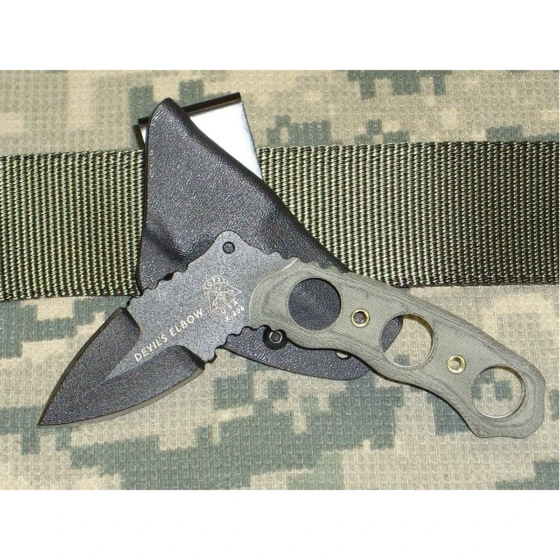 Tops Devil's Elbow XL Karambit Couteaux TOPS KNIVES Acier Carbone 1095 Micarta Made In USA TPDEV01