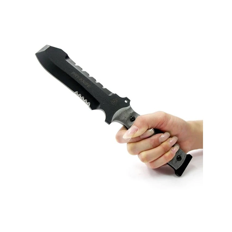 Tops Pry Knife Tops Knives Couteau De Secours Acier Carbone 5160 + Pied Biche + Scie Made USA TPTPK001 – Image 3