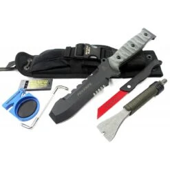 Tops Pry Knife Tops Knives Couteau De Secours Acier Carbone 5160 + Pied Biche + Scie Made USA TPTPK001