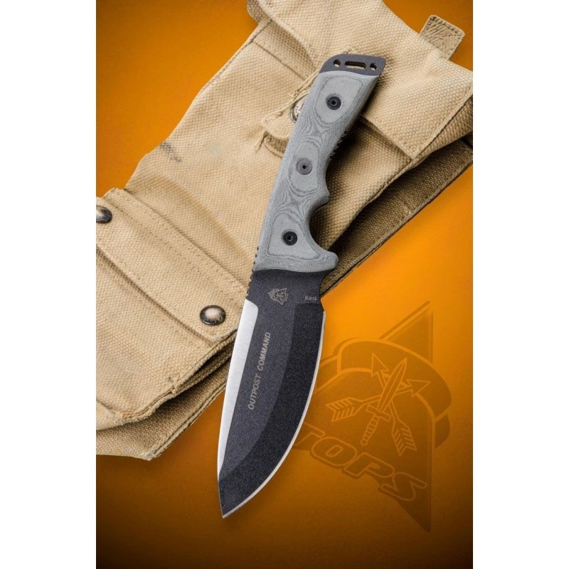 TPOC01 TOPS OUTPOST COMMAND BLACK BLADE - Couteau De Combat TOPS KNIVES - Made In USA – Image 2
